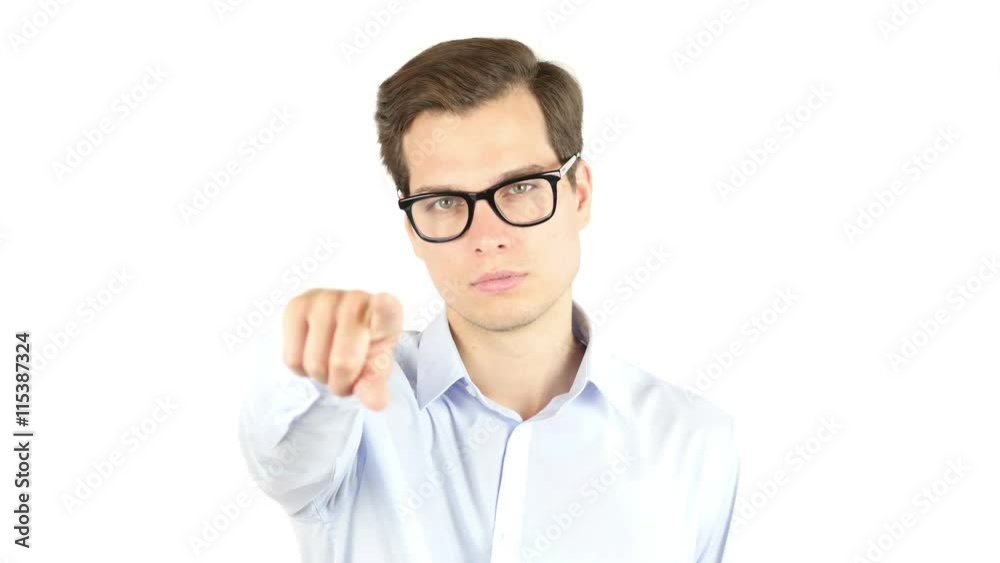 Self-confident young man pointing at you , selection  , job selection