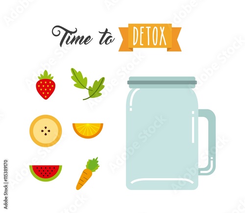 Tropical Detox icon. Smoothie and Juice design. Vector graphic