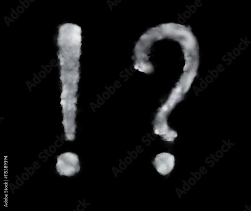 Cloud question and exclamation mark icon