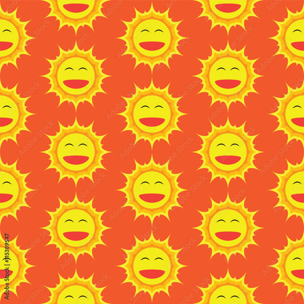 Happy Sun Cartoon Seamless Pattern Happy Sun Cartoon Seamless Pattern