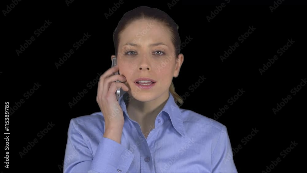 Professional female has a phone conversation (Transparent Background) Professional female has a phone conversation (Transparent Background)