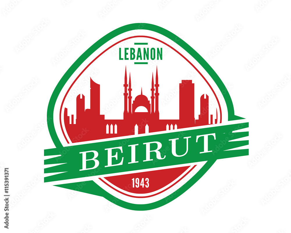 Modern Country & City Badge - Beirut
