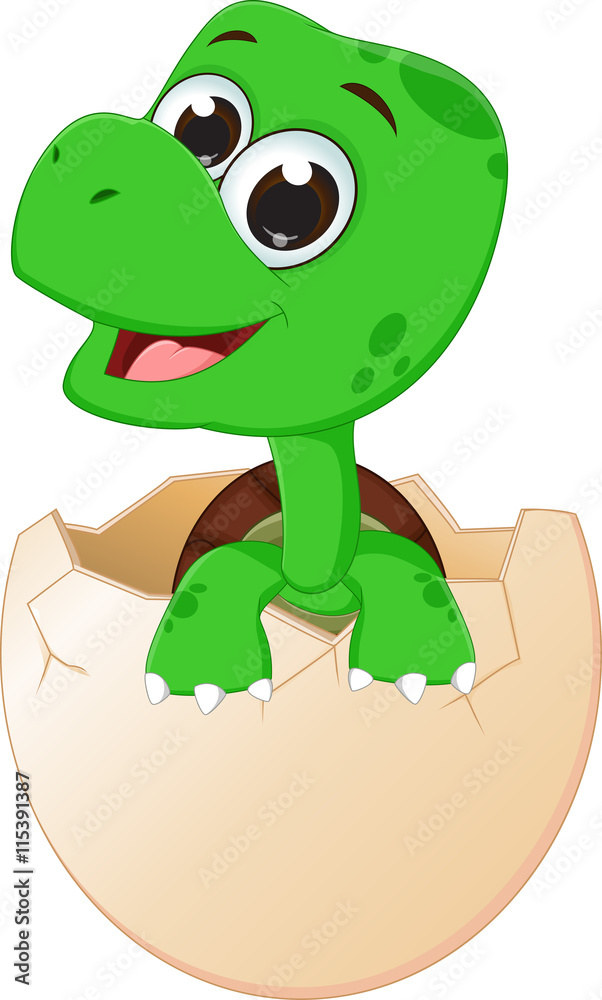 Obraz premium cute baby turtles hatching