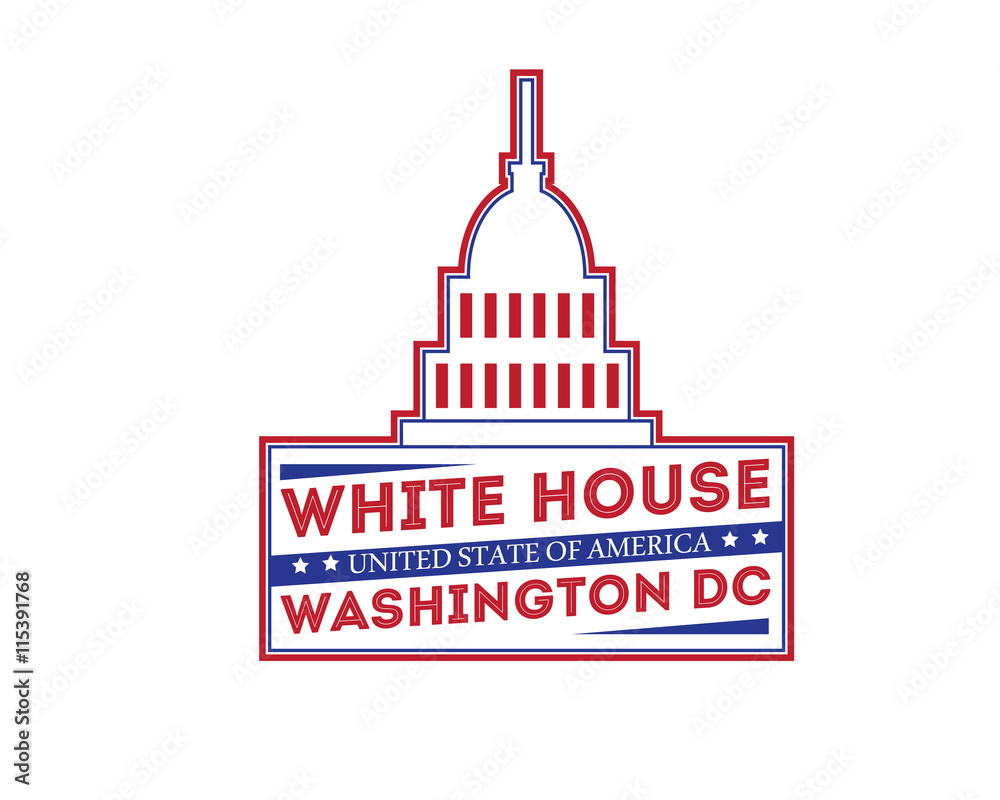Modern Country & City Badge - White House