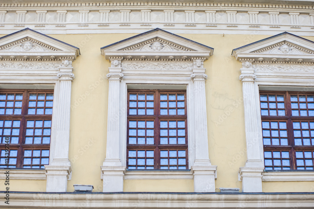 classic facade with windows