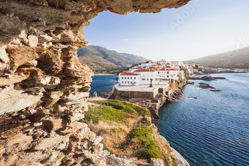 Fototapeta Naklejka Na Ścianę i Meble -  Beautiful view at Chora, the capital of Andros island, Cyclades, Greece