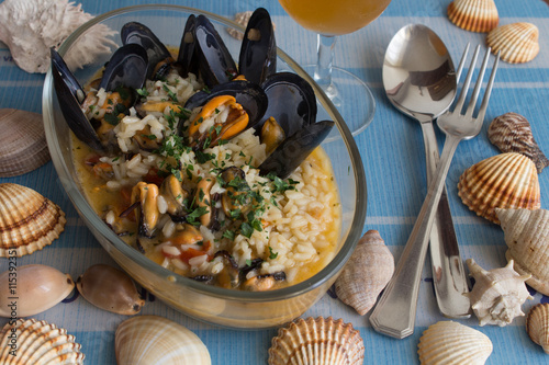 Risotto ai frutti di mare photo