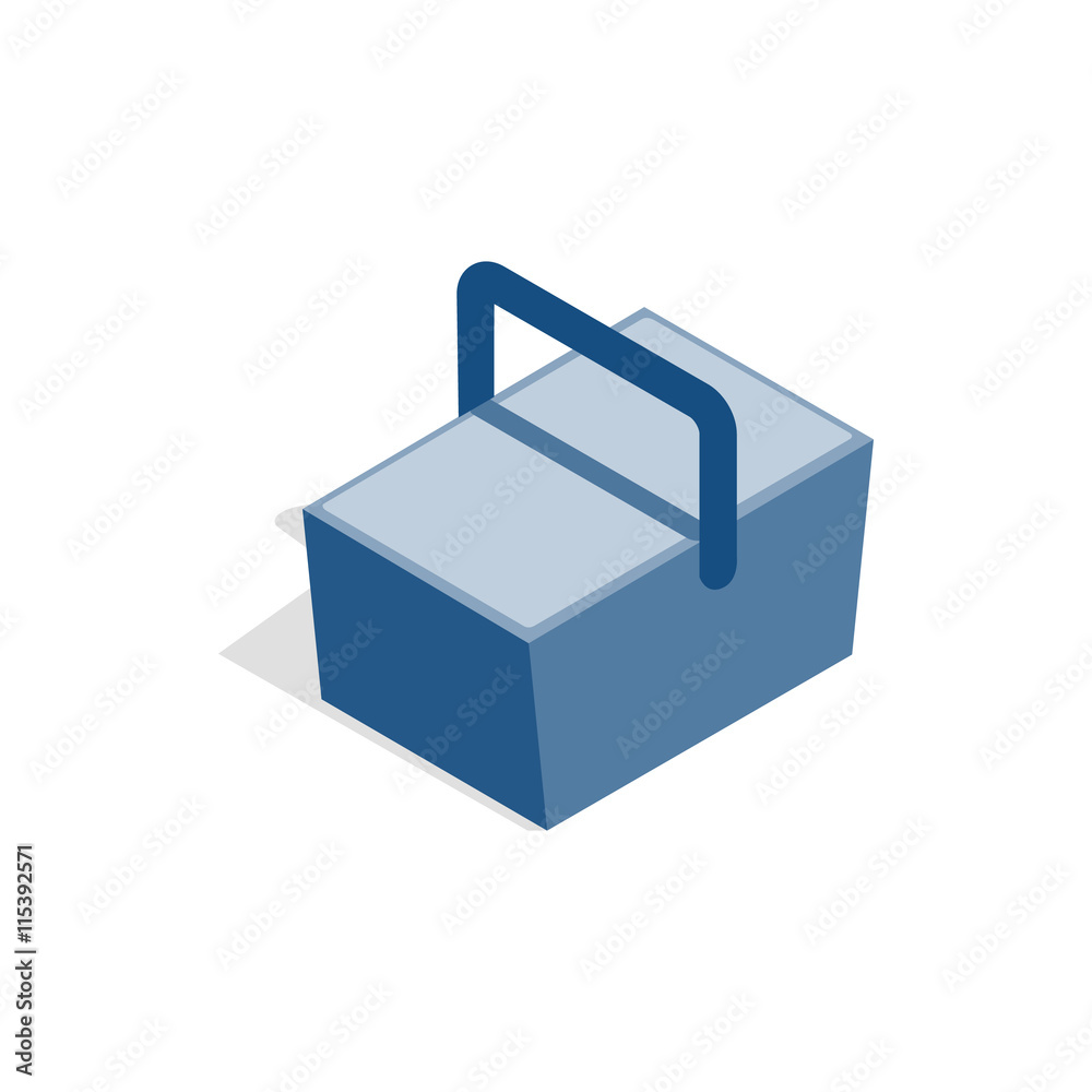 Bag refrigerator icon in isometric 3d style isolated on white background. Cooler symbol Bag refrigerator icon in isometric 3d style isolated on white background. Cooler symbol