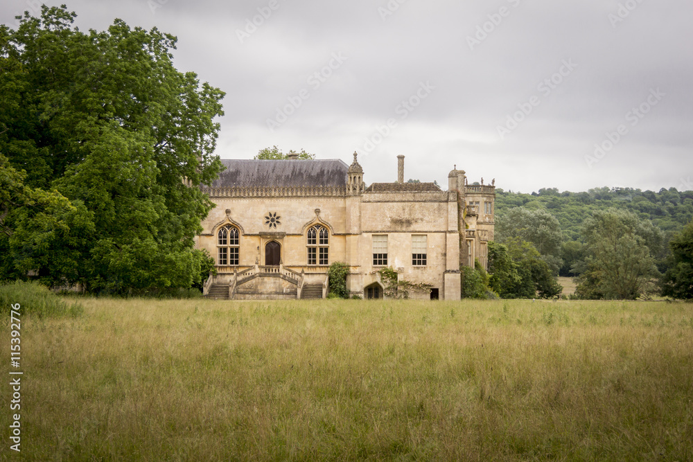 View of Lacock Abbey in Wiltshire, from the road