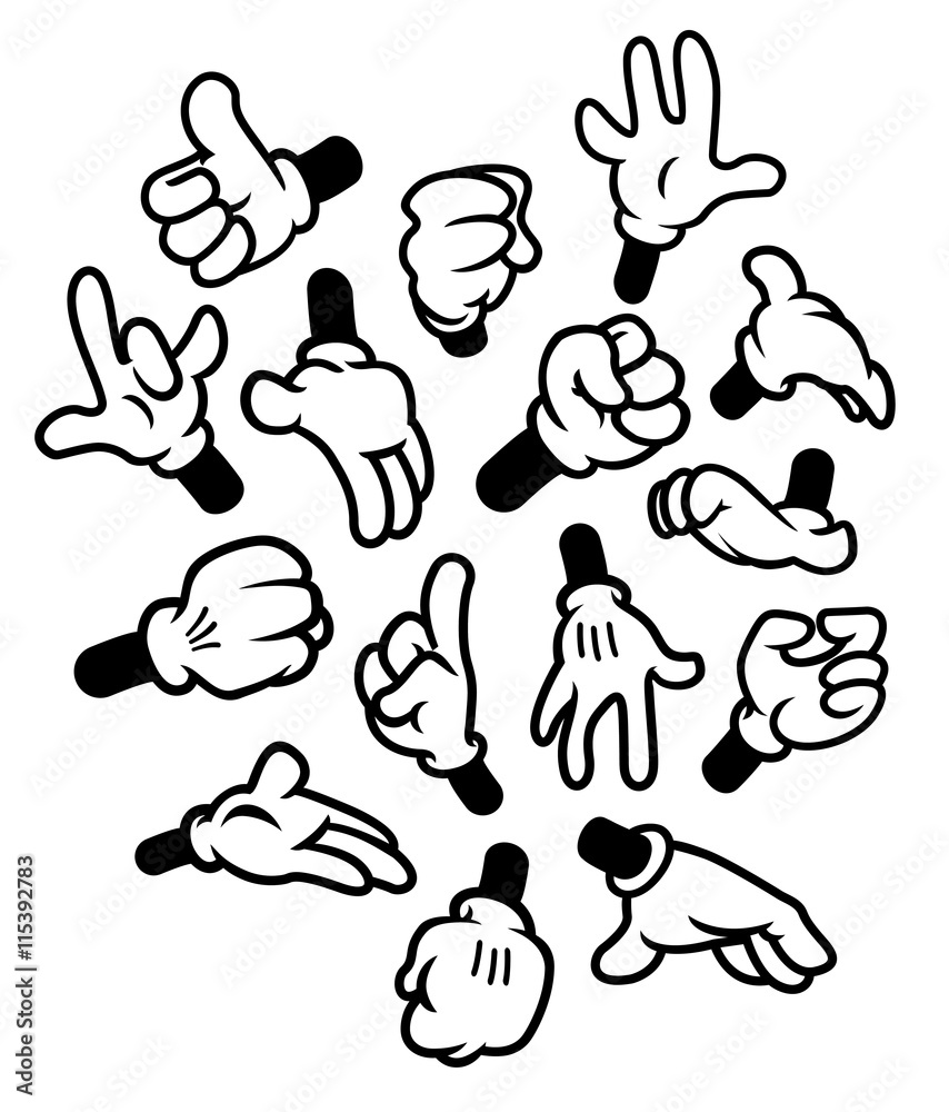 Cartoon hands gestures Cartoon hands gestures