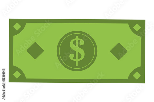 flat design dollar bill icon vector illustration