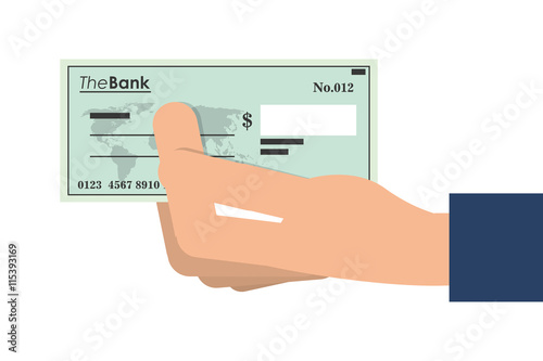 flat design bank check icon vector illustration