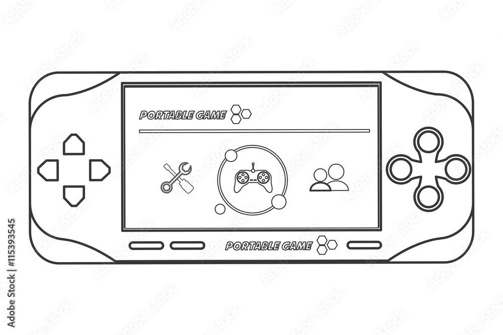 Fototapeta premium flat design mobile video game icon vector illustration line design