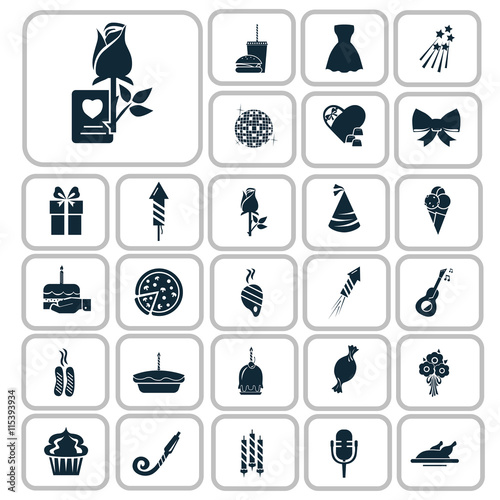 Wallpaper Mural Set of twenty seven party icons Torontodigital.ca