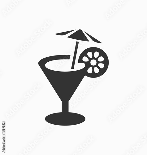Cocktail icon vector sign. Vacation signs.