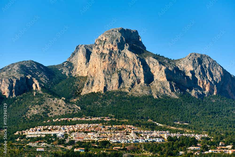 Picturesque spanish hillside village Polop de la Marina.  Spain