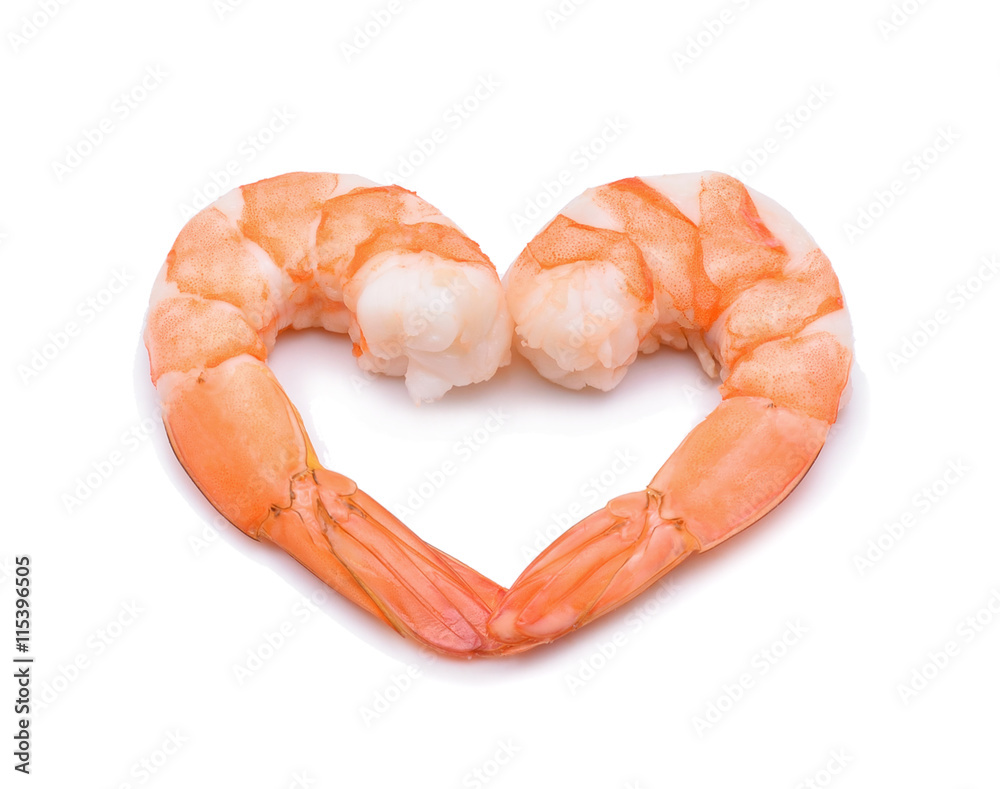 Cooked shrimps isolated on white background. Cooked shrimps isolated on white background.
