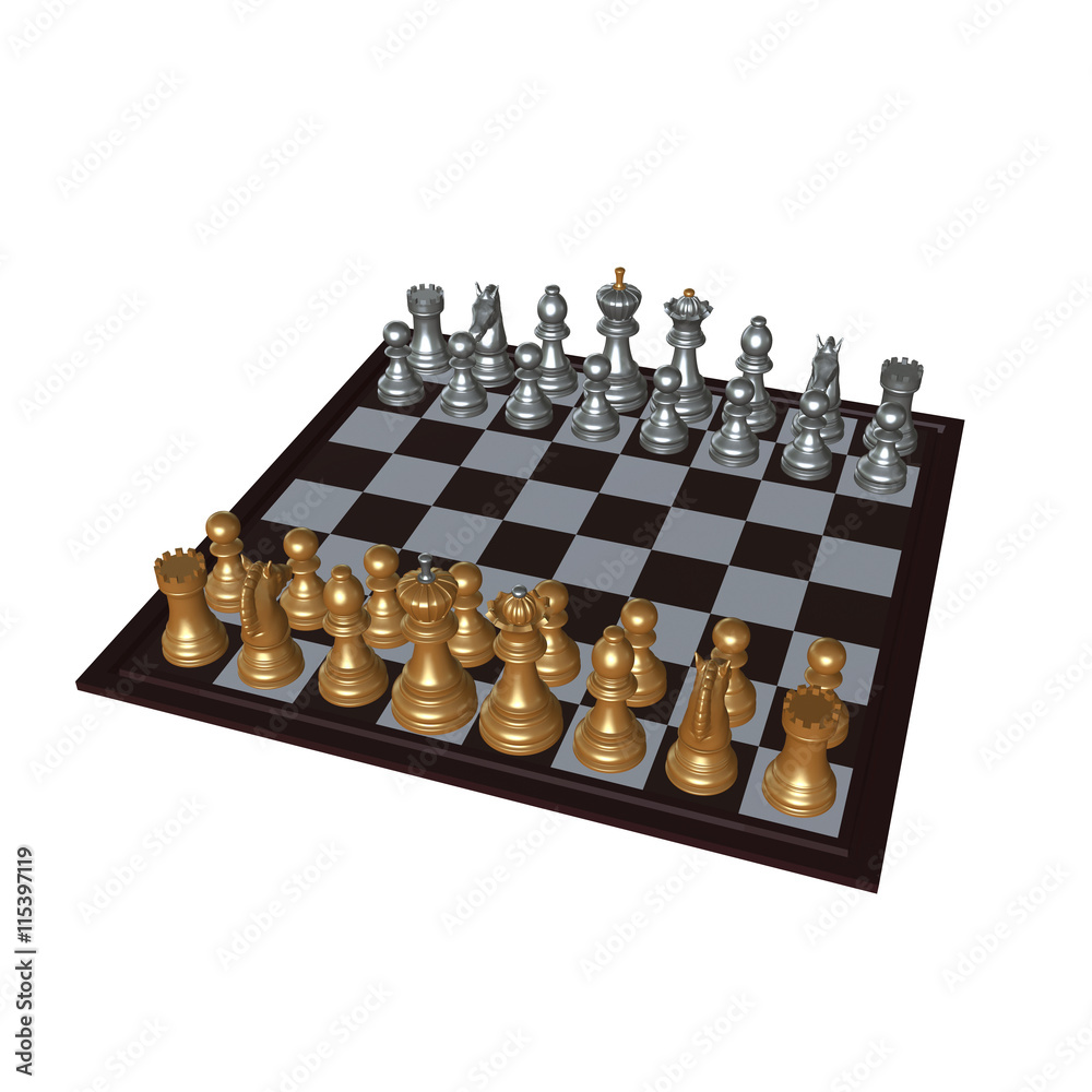 3d illustration of chess situation 3d illustration of chess situation