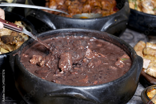 Feijoada in the pan Brazilian cuisine