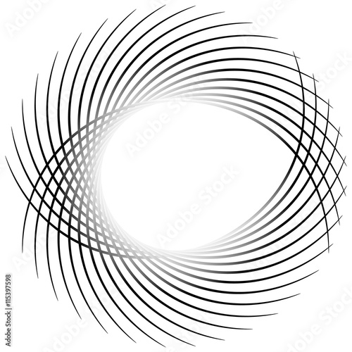 Dynamic irregular lines forming a circle element. Geometric shap