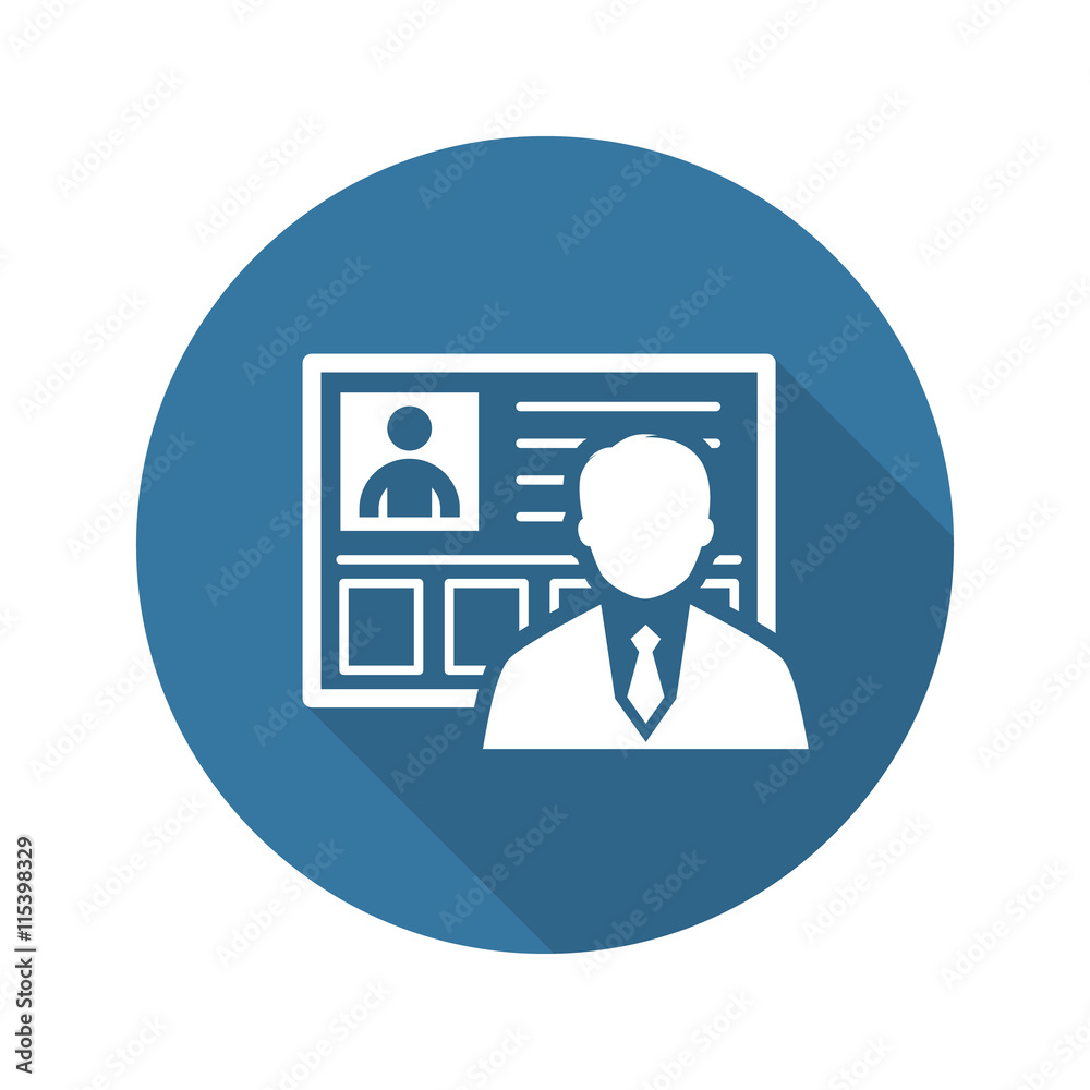 Business Profile Icon. Flat Design. Business Profile Icon. Flat Design.