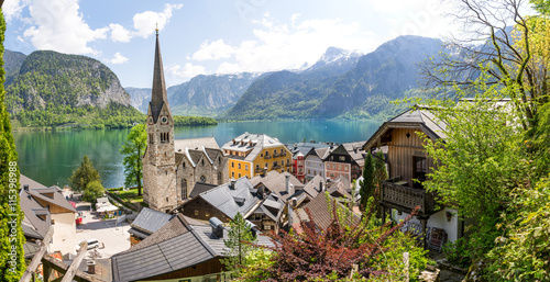 Obraz na płótnie Fanstastic view onto Hallstatt, Salzkammergut, Upper Austria, Austria