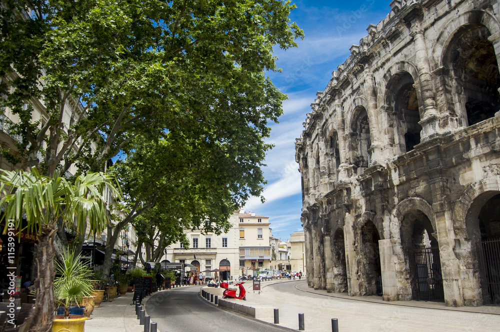 View of French town Nimes
