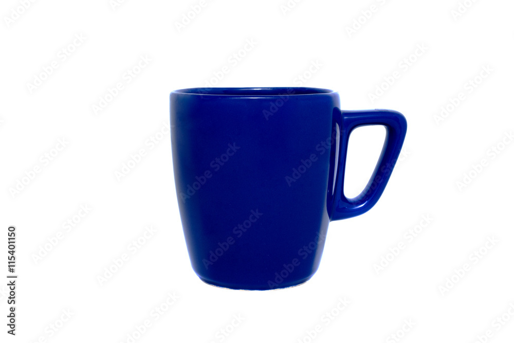 blue mug on a white background blue mug on a white background