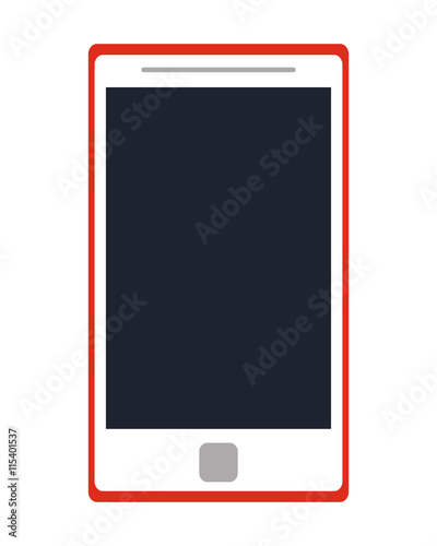 smartphone phone mobile flat icon isolated vector illustration