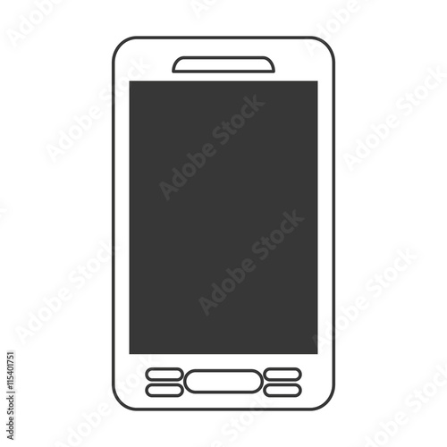 smartphone phone mobile flat icon isolated vector illustration