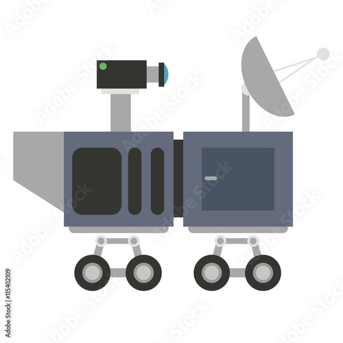 flat design mars rover curiosity icon vector illustration