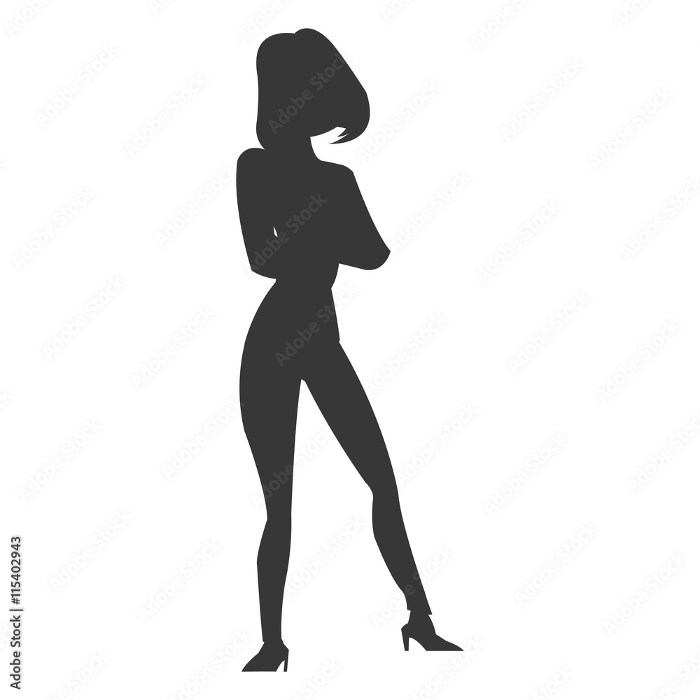 Fototapeta premium flat design lean woman icon vector illustration