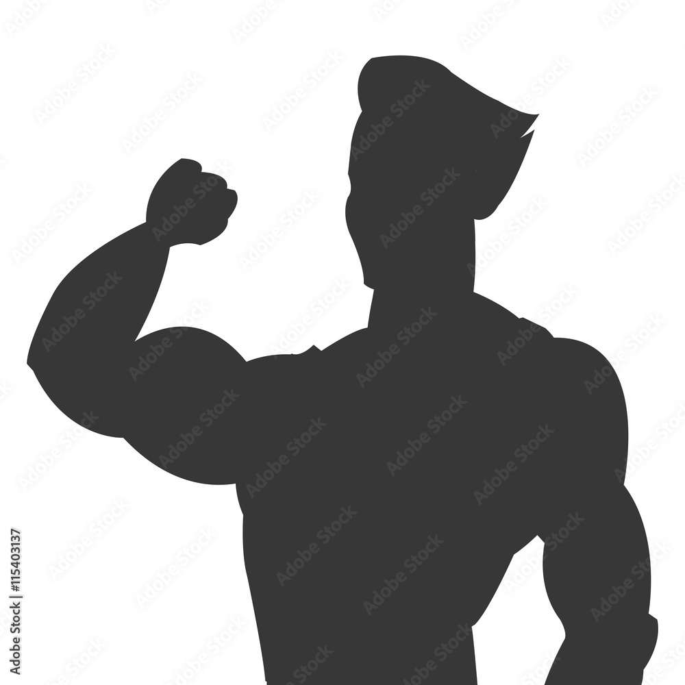 flat design man with fitness outfit icon vector illustration silhouette