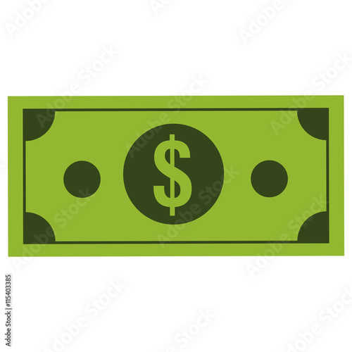 flat design dollar bill icon vector illustration