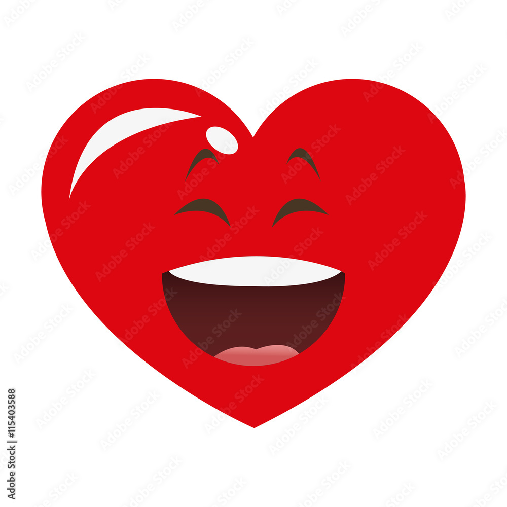 flat design laughing heart cartoon icon vector illustration flat design laughing heart cartoon icon vector illustration