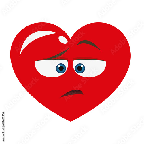 flat design dislike heart cartoon icon vector illustration