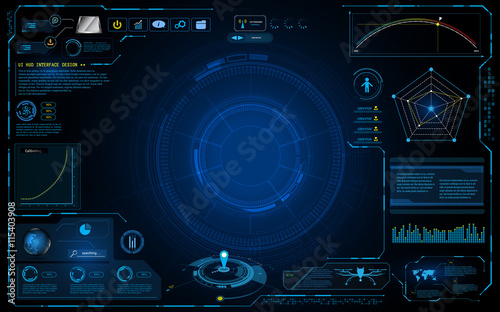 hud interface technology computing screen innovation concept design background