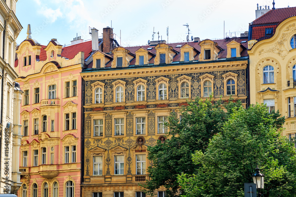 Traditional buildings in Jewish Quarter, Czech Republic, Prague