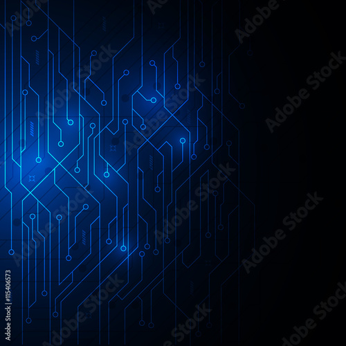 abstract blue circuit digital technology backdrop design background photo