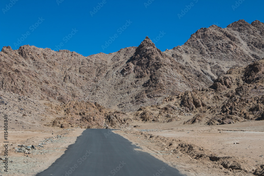 High altitude road in mountains High altitude road in mountains