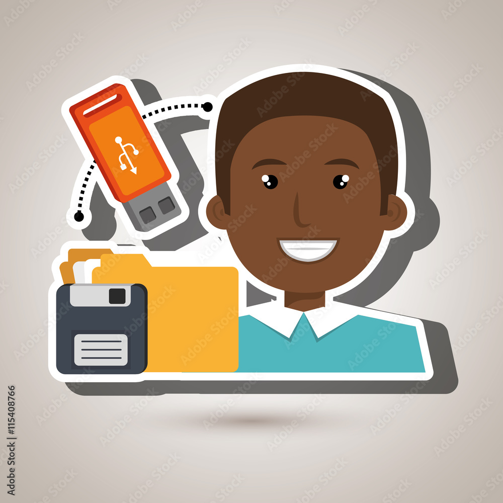 people with drive and usb isolated icon design, vector illustration graphic people with drive and usb isolated icon design, vector illustration graphic