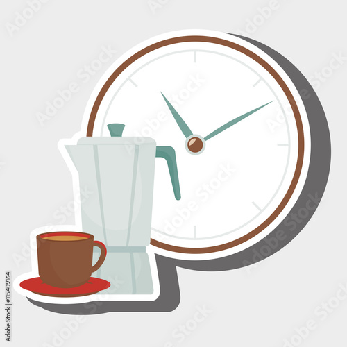 coffee and watch isolated icon design, vector illustration graphic 