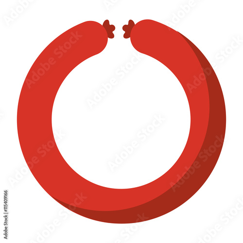 sausage butchery isolated icon design