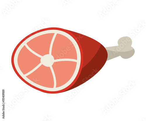 butchery ham isolated icon design