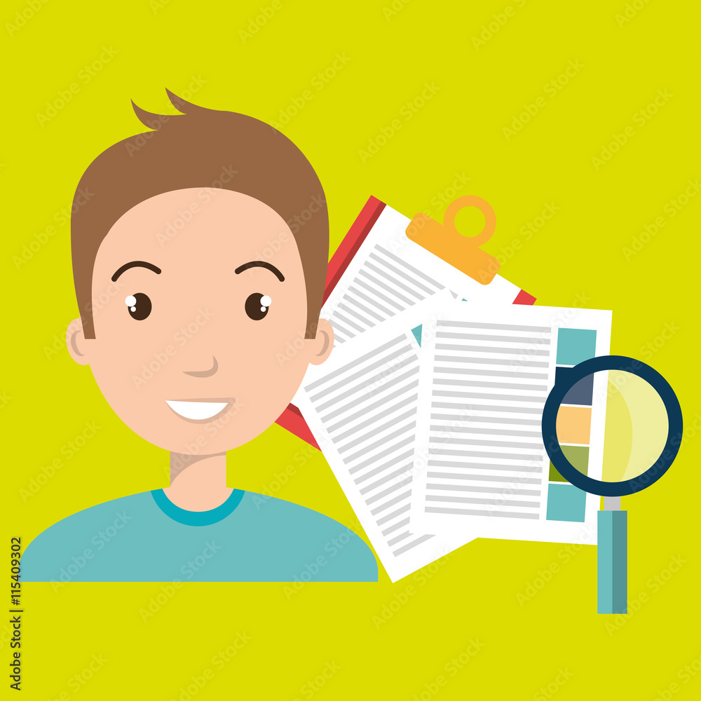 man with papers isolated icon design, vector illustration graphic man with papers isolated icon design, vector illustration graphic