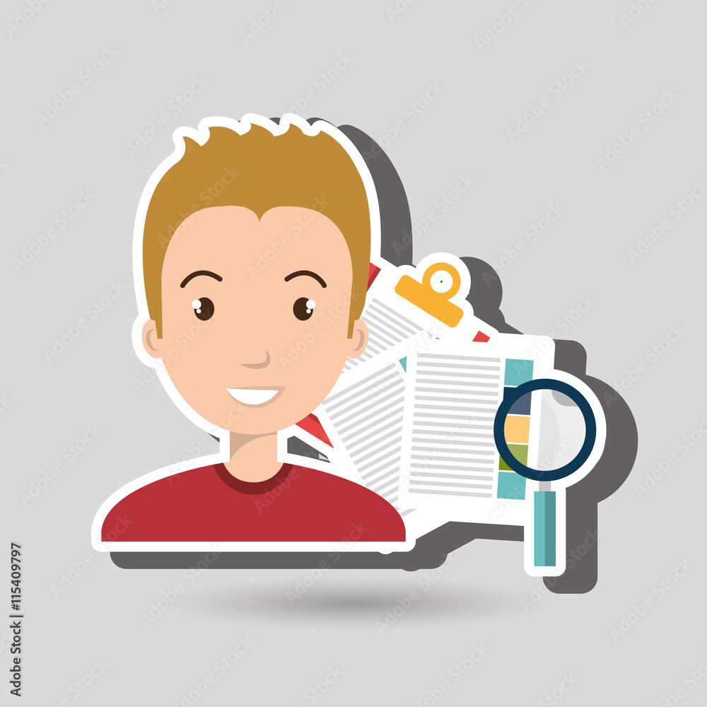 man with papers isolated icon design, vector illustration graphic man with papers isolated icon design, vector illustration graphic