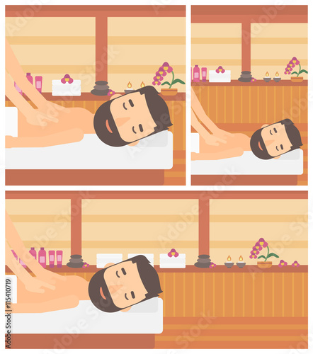 Man recieving massage vector illustration.