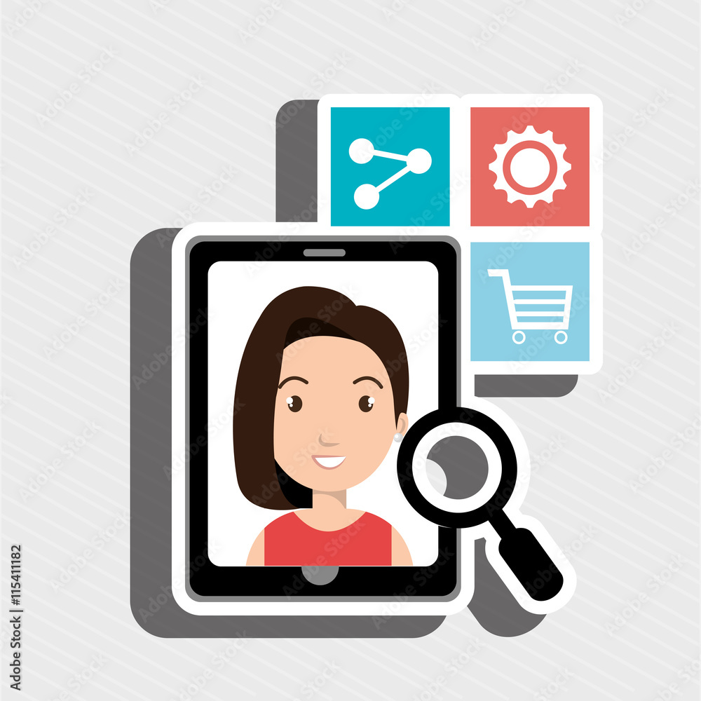 smarthphone and people isolated icon design, vector illustration graphic smarthphone and people isolated icon design, vector illustration graphic
