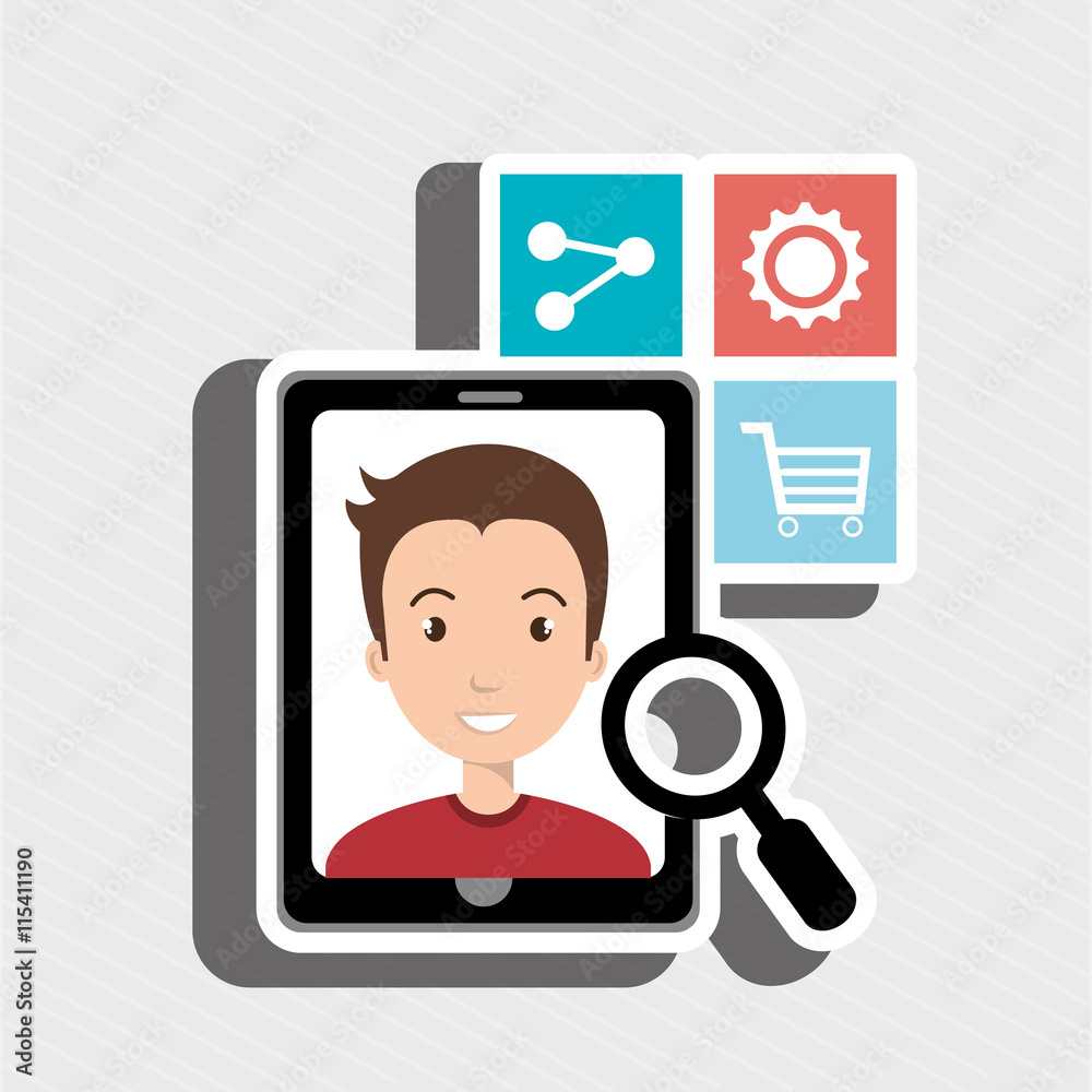 smarthphone and people isolated icon design, vector illustration graphic smarthphone and people isolated icon design, vector illustration graphic