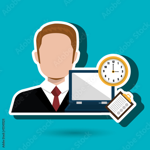 man with computer isolated icon design, vector illustration graphic 